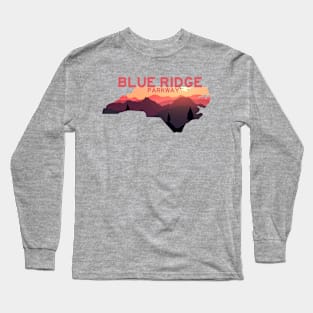 Blue Ridge Parkway North Carolina Map Long Sleeve T-Shirt